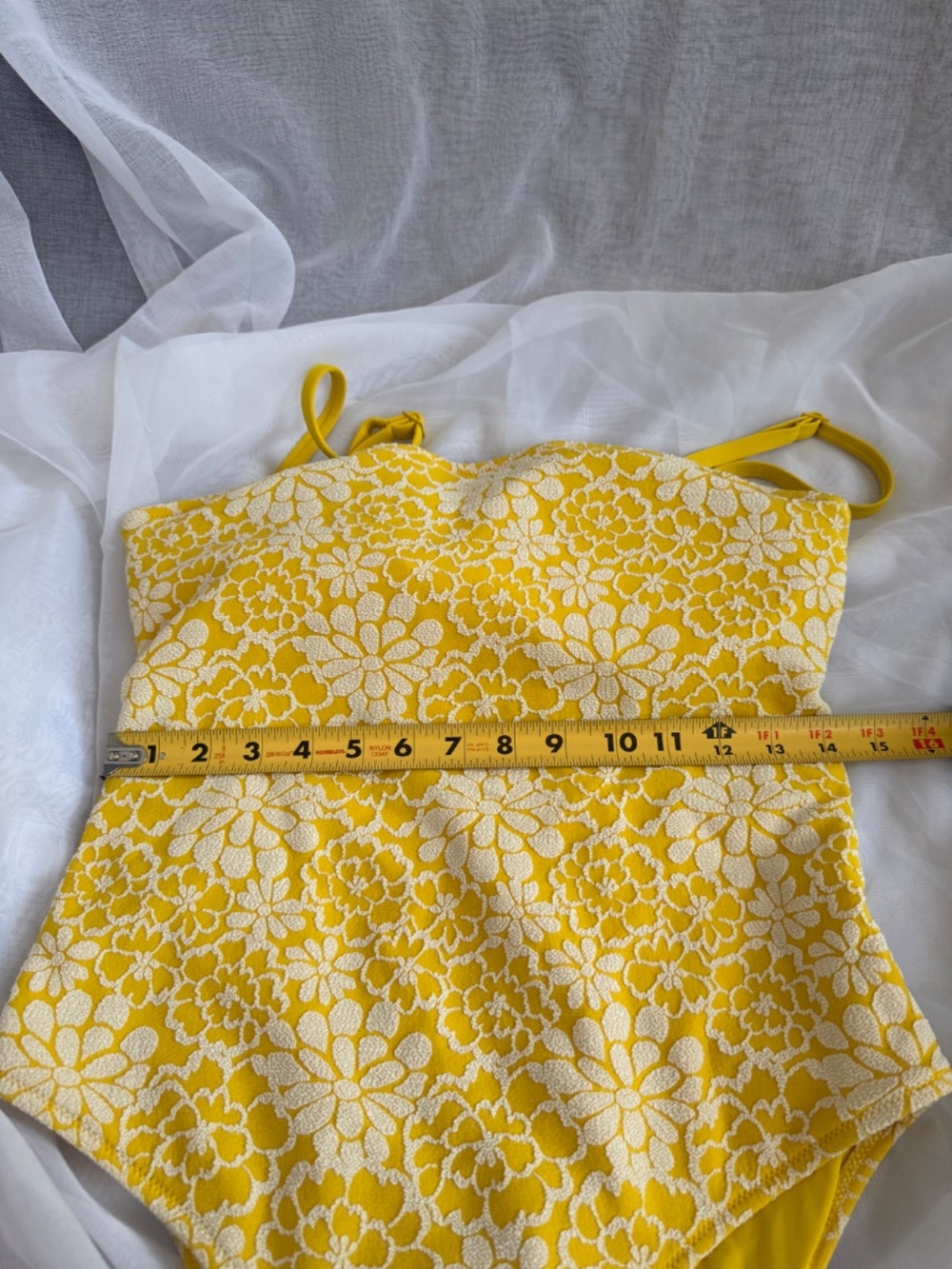 Aerie Yellow and White Floral Cheeky Swimsuit Size Large - Picture 5 of 6